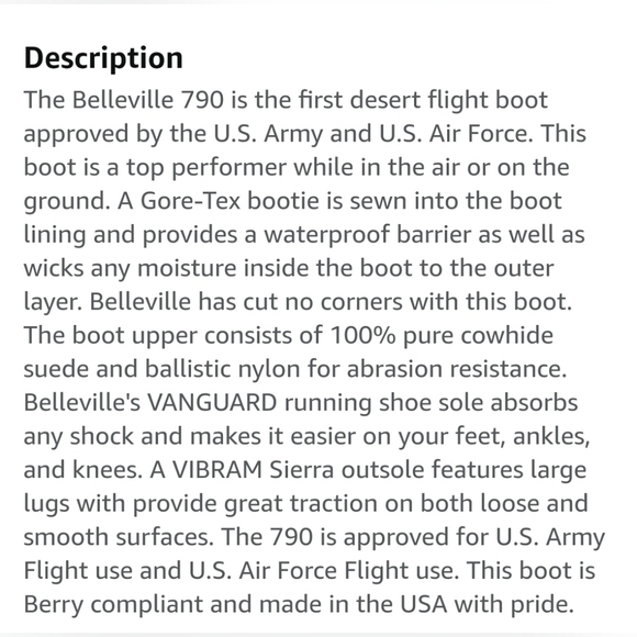 Belleville New Made in US  Desert Tan Military Army Combat‎ Waterproof - Picture 3 of 9